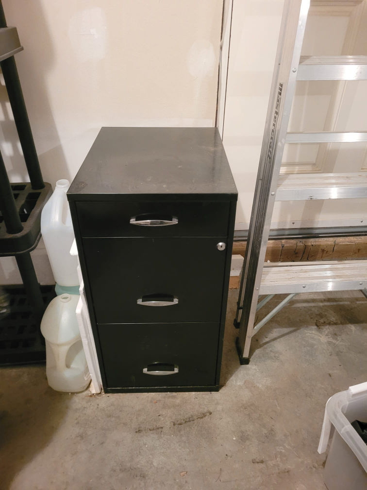 Black 3-Drawer Filing Cabinet