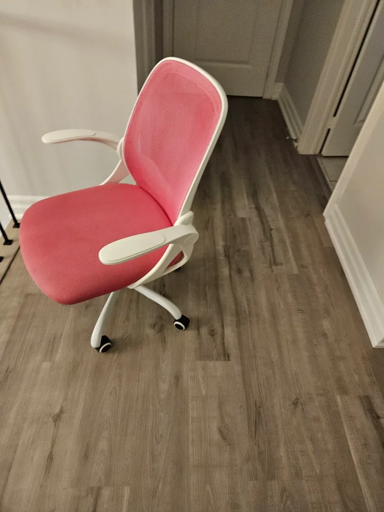 Pink & White Office Chair image indicator(2)