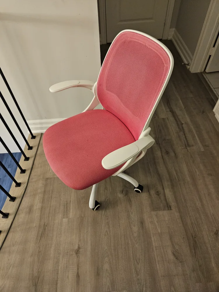 Pink & White Office Chair image indicator(3)