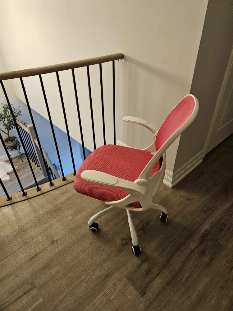 Pink & White Office Chair image indicator(4)