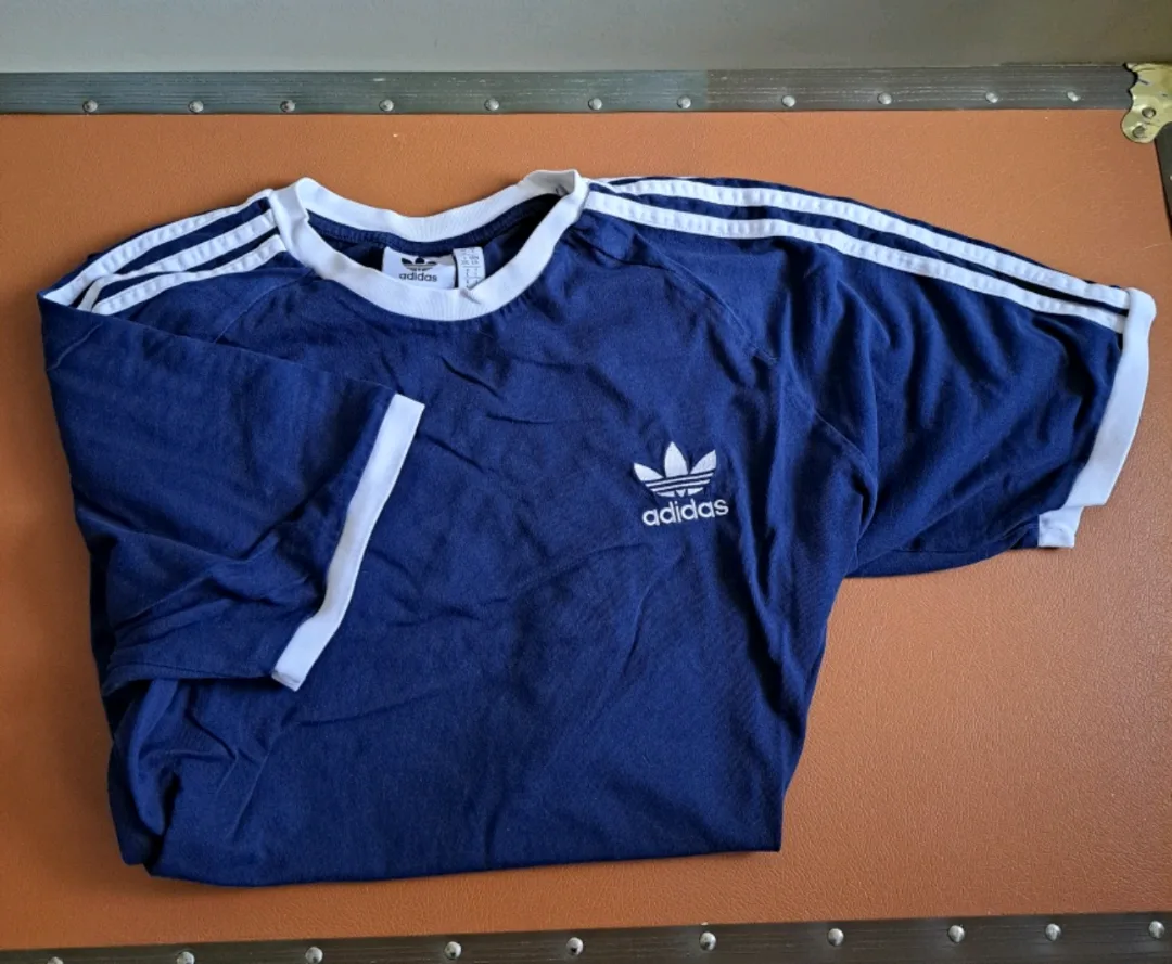 Adidas Navy Blue Cotton T-Shirt thumbnail