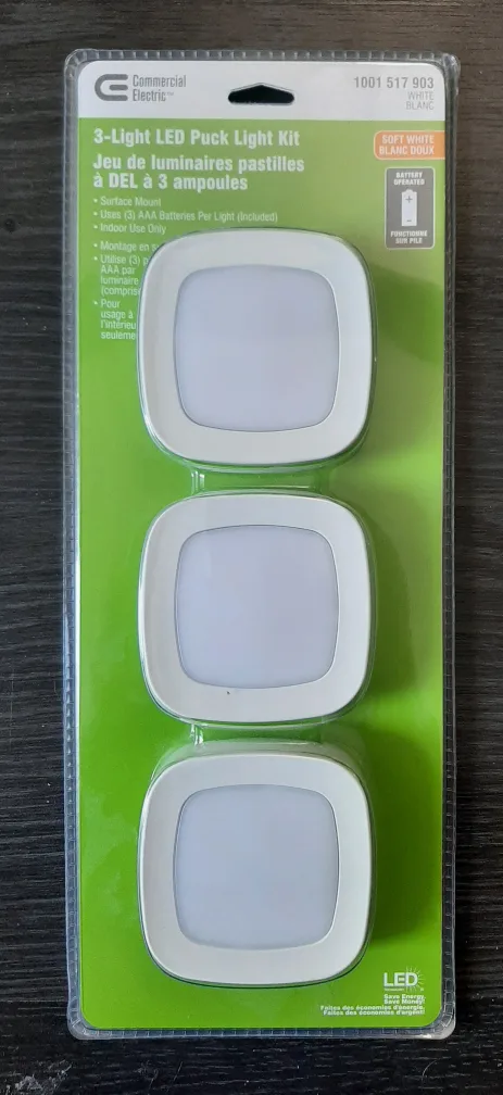 New Commercial Electric 3-Light LED Puck Light Kit thumbnail