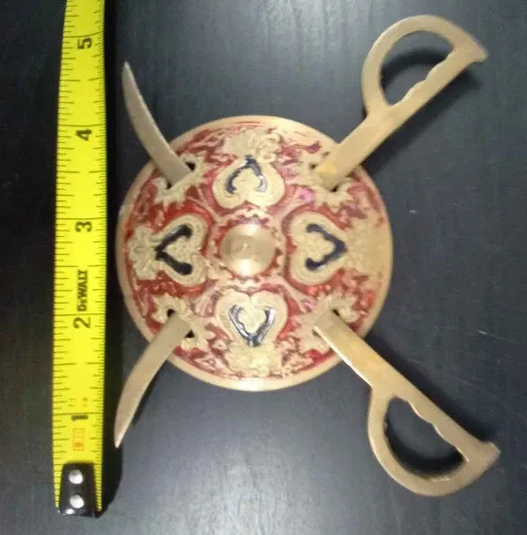 Vintage Brass Shield & Swords Wall Decor thumbnail