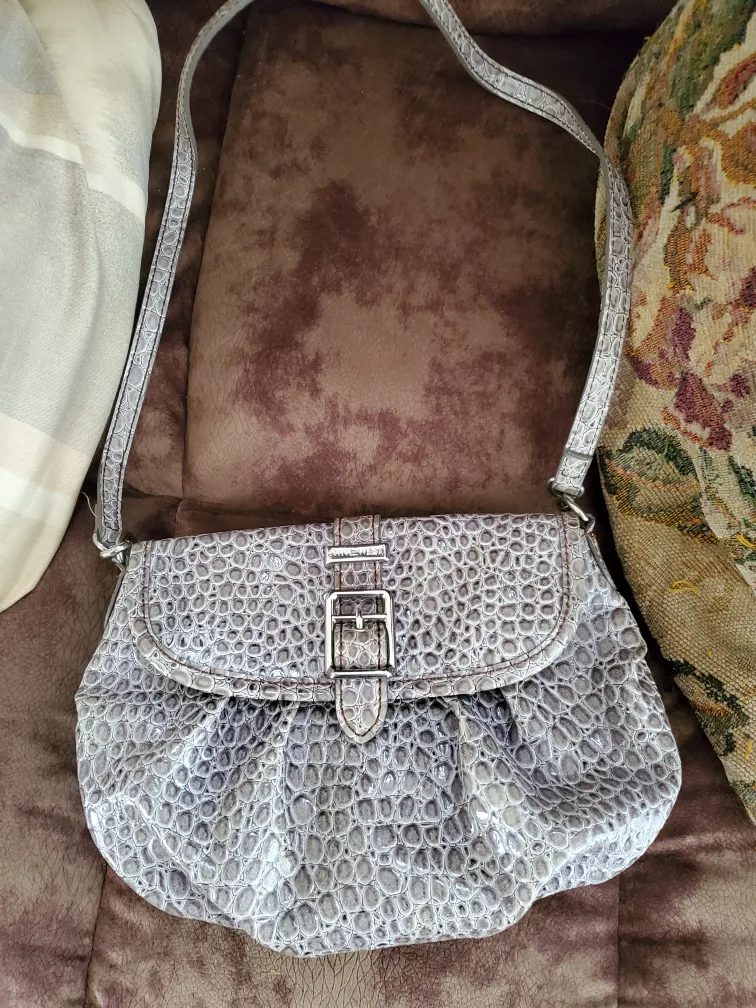 Nine West Silver Croc Embossed Shoulder Bag thumbnail