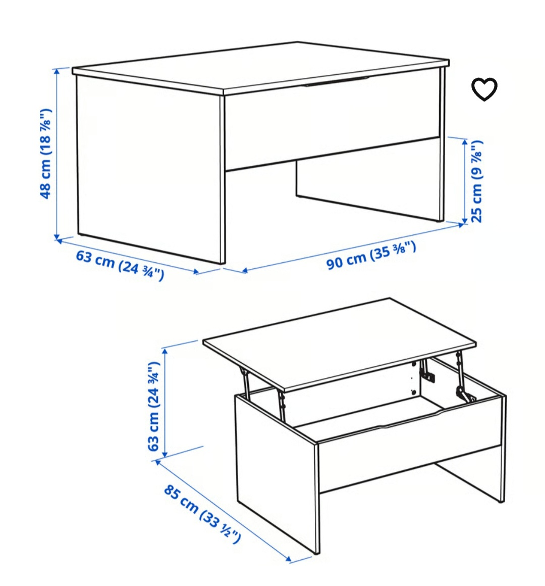 IKEA Lift op Coffee Table - Black - photo 4