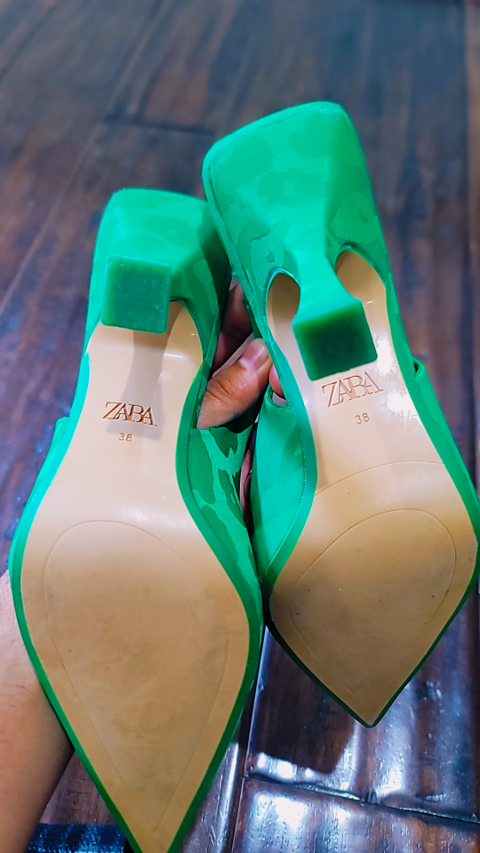 Zara Slingback Heels Vibrant Green - photo 5
