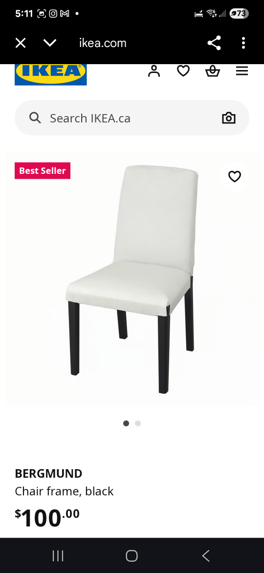 IKEA Bergmund White Chair - photo 4