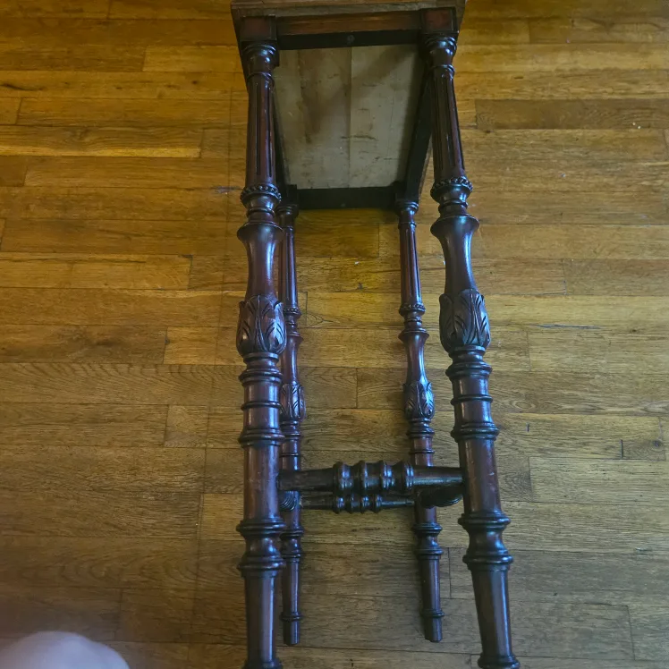 Antique Wood Ooak Side Table image indicator(3)