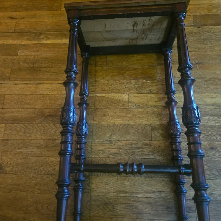 Antique Wood Ooak Side Table image indicator(4)