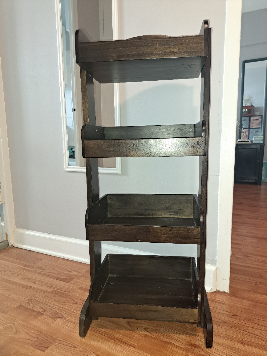 Dark Brown Wooden Shelf - 37" Tall