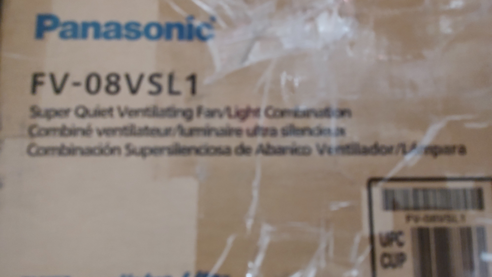 Panasonic FV-08VSL1 Ventilation Fan/Light Combo