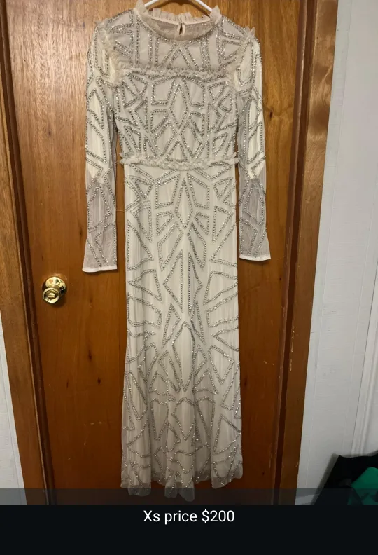 Beaded Long Sleeve Dress - Size XS thumbnail