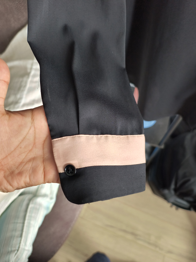 Black Blouse with Pink Trim - Size M - photo 5