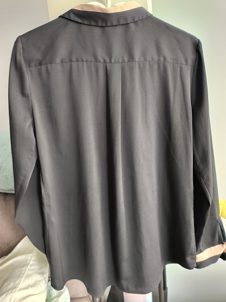 Black Blouse with Pink Trim - Size M - photo 2