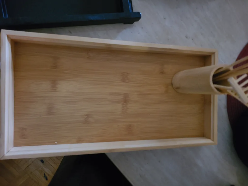 Wooden Tray with Utensil Holder thumbnail