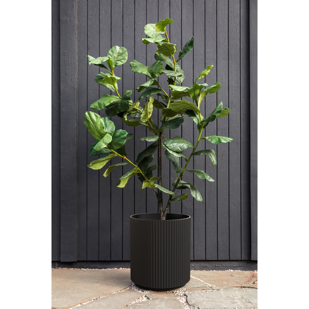 Modern Black Fluted Planter