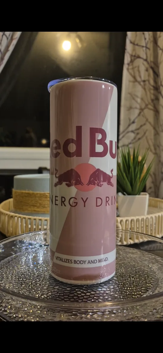 Pink Red Bull Energy Drink Tumbler thumbnail