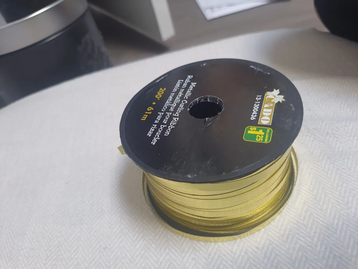Dollarama CADO Metallic Curling Ribbon - Gold, 200ft 🇨🇦 thumbnail