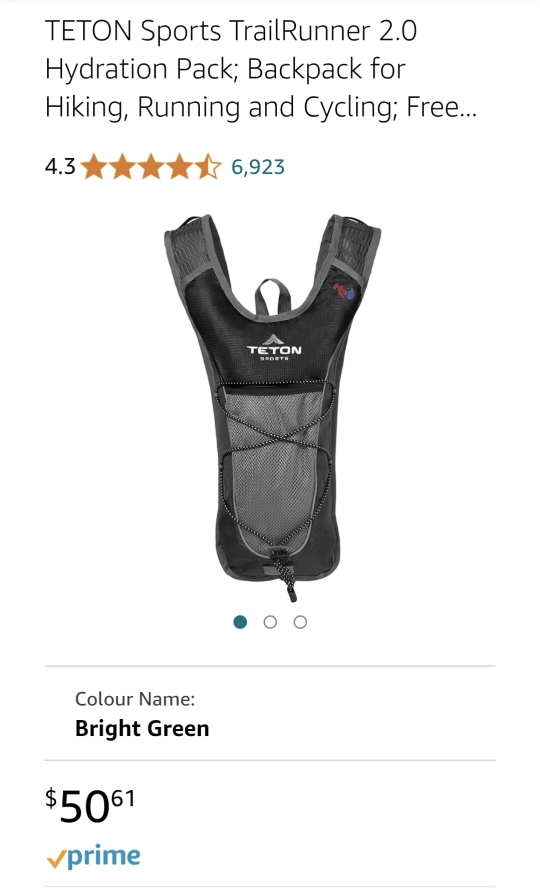 New Teton Sports Hydration Backpack