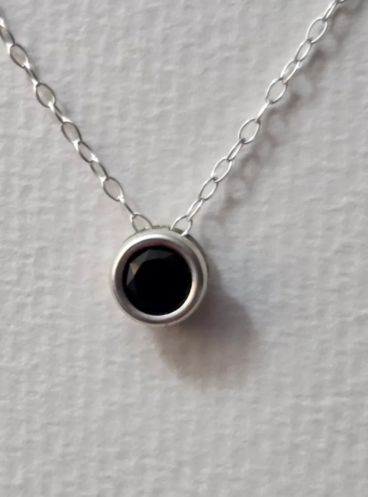 Sterling Silver and Onyx Necklace thumbnail