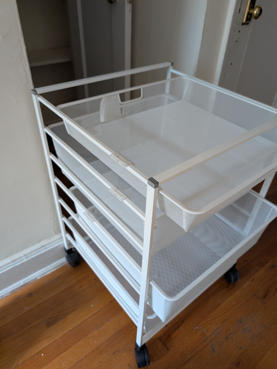IKEA White Metal Rolling Cart - photo 3