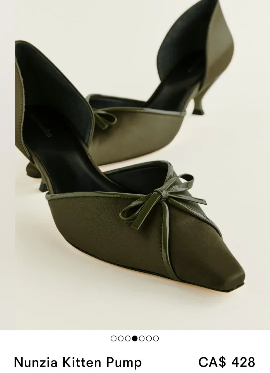 Reformation Nunzia Kitten Pump, Olive Green thumbnail