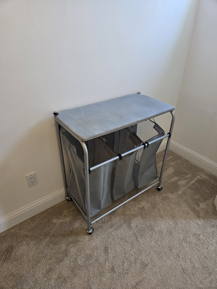 Triple Laundry Sorter with Folding Table