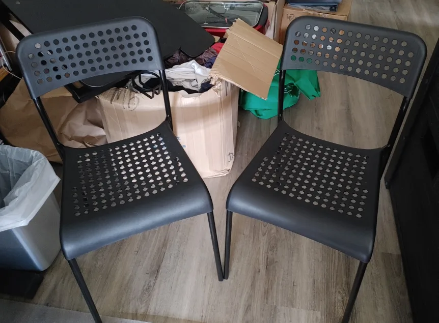 2 IKEA ADDE Chairs - Black - Selling As Pair thumbnail