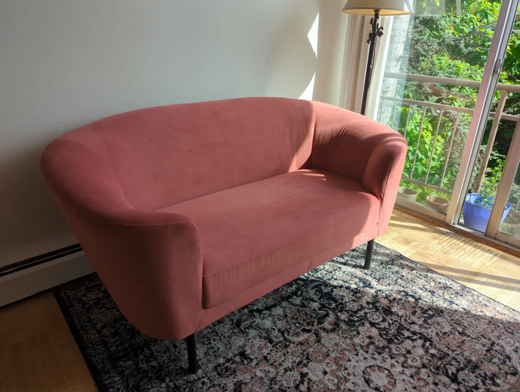 Pink Loveseat Sofa thumbnail