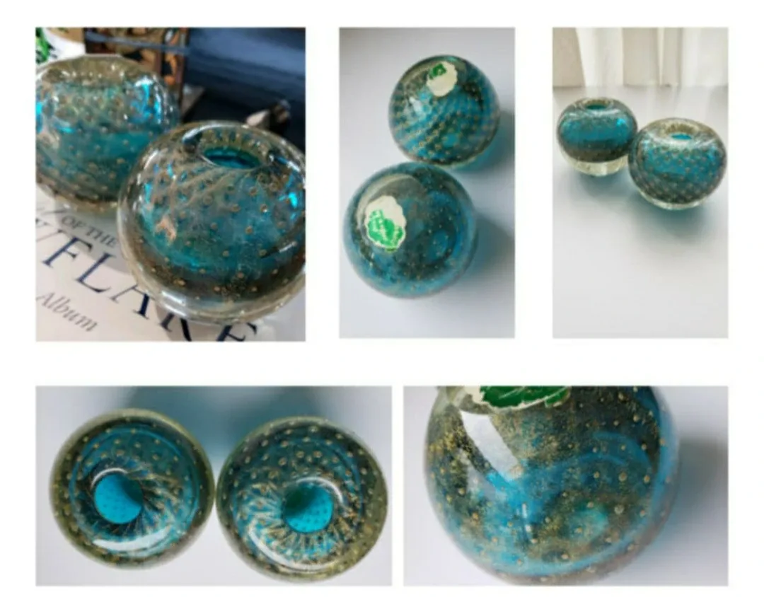 Teal & Gold Murano  Glass candle holders thumbnail