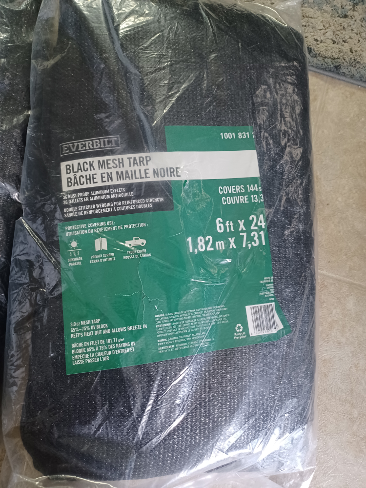 Everbilt Black Mesh Tarp 6 ft x 24 ft
