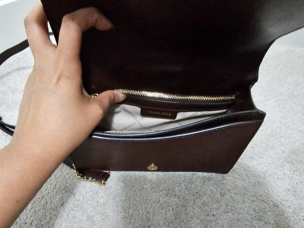 Authentic Michael Kors Brown Studded Crossbody Bag image indicator(4)