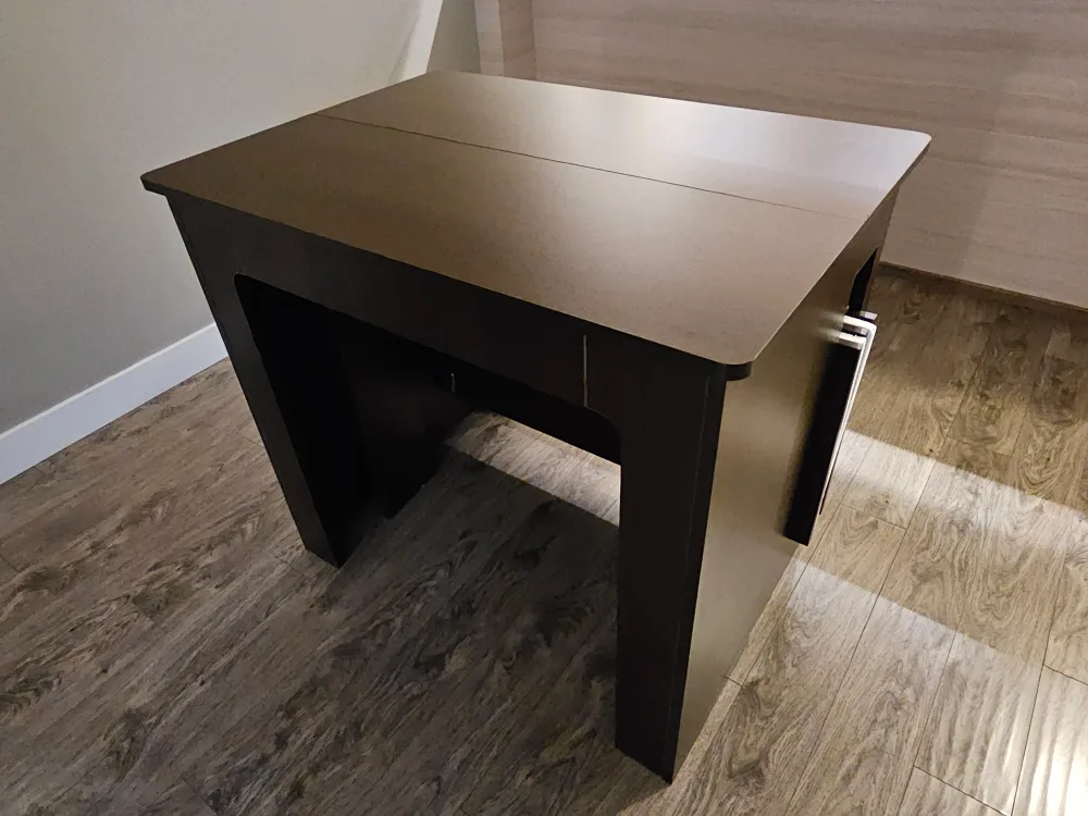 Extendable Dining Table, Dark Brown thumbnail