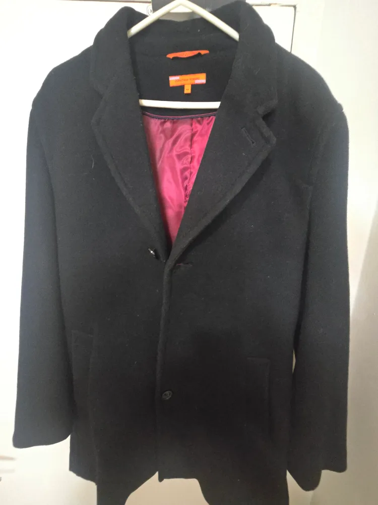 Jonathan Robert Black Wool Blend Coat Size 42 image indicator(2)