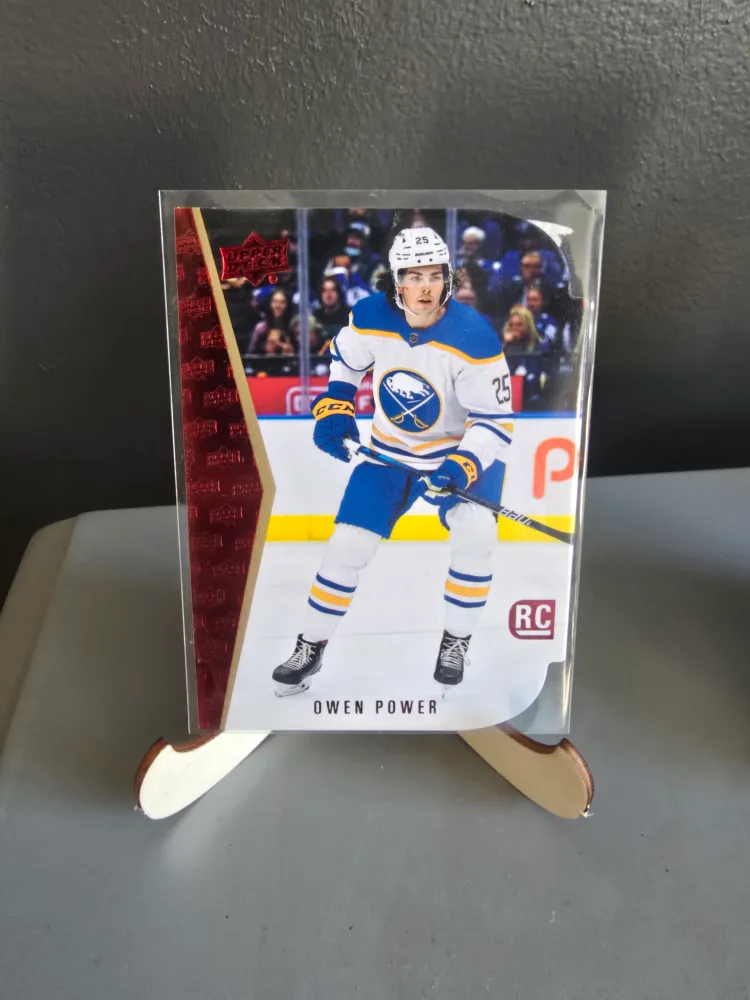 22-23 Upper Deck Owen Power red die cut rookie thumbnail