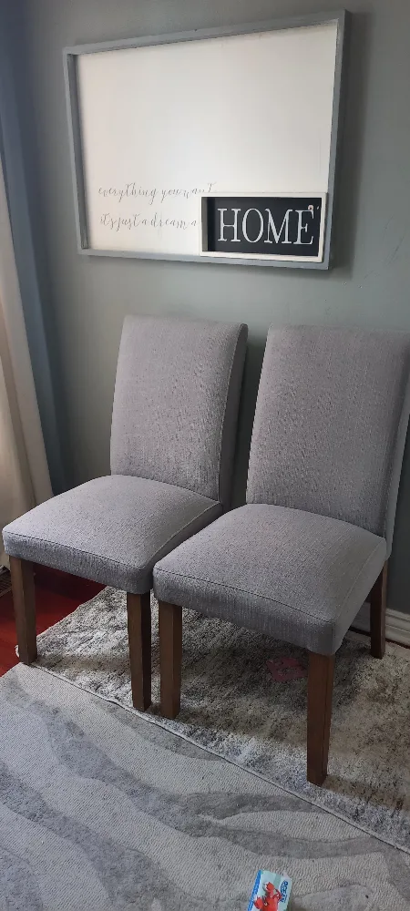 Two grey chairs with chrome bench thumbnail