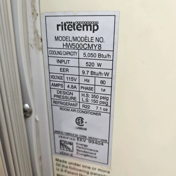 RiteTemp HW500CMY8 Room Air Conditioner image indicator(3)