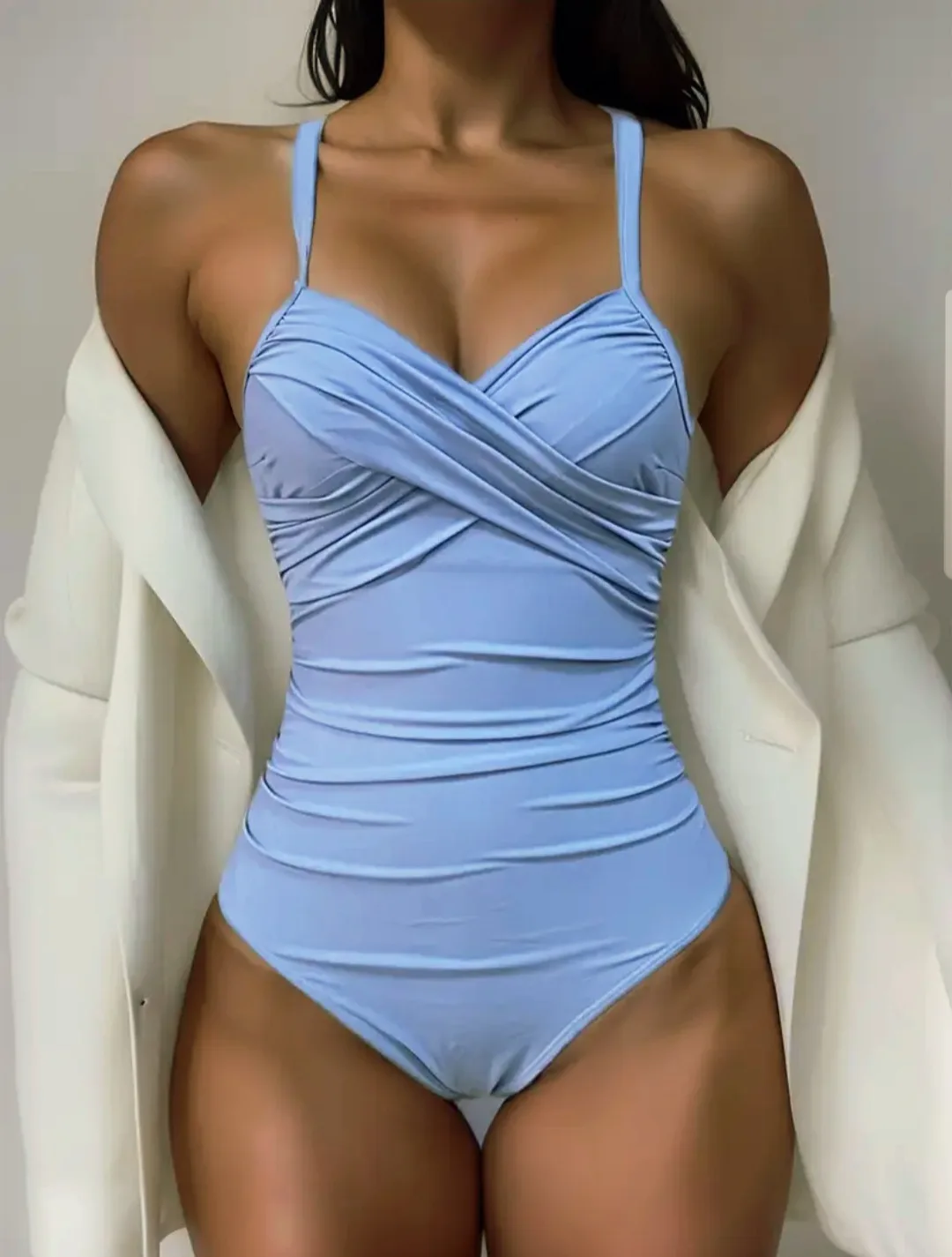 Never Worn Blue One Piece Swimsuit - Size M thumbnail