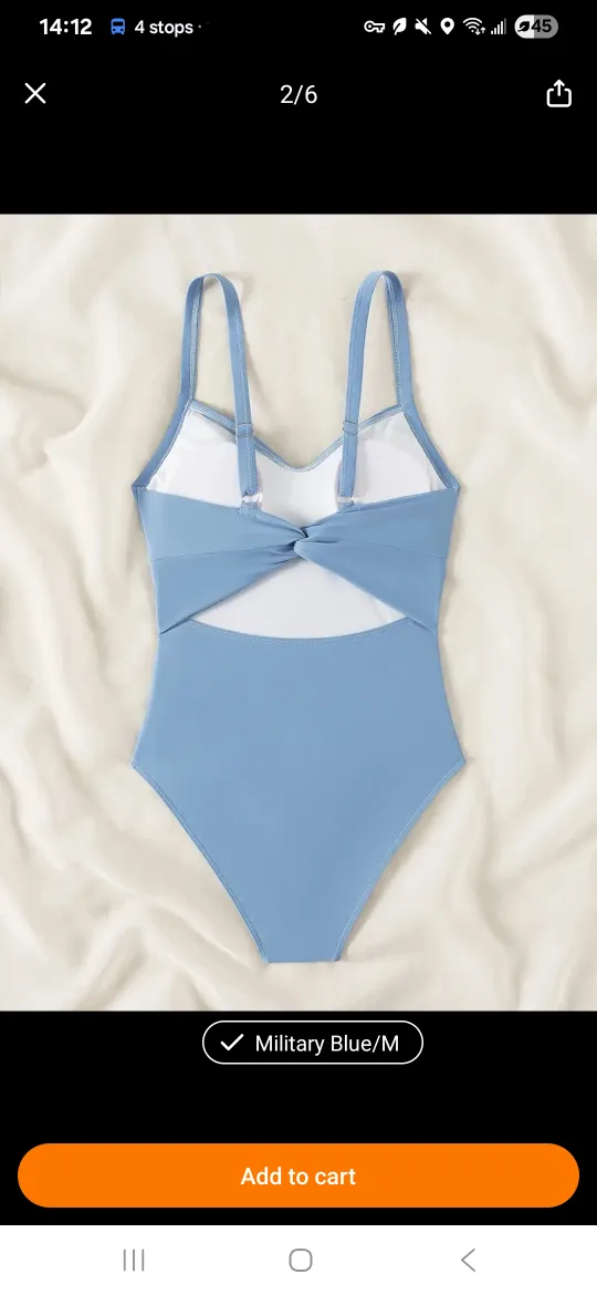 Never Worn Blue One Piece Swimsuit - Size M image indicator(3)