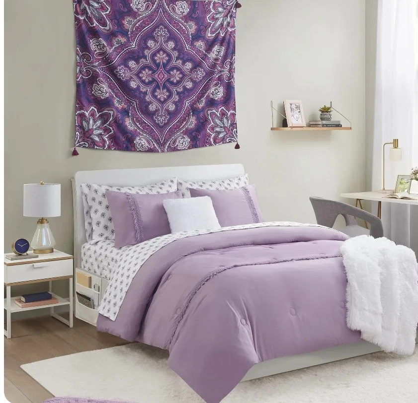 13 piece purple color comforter set thumbnail