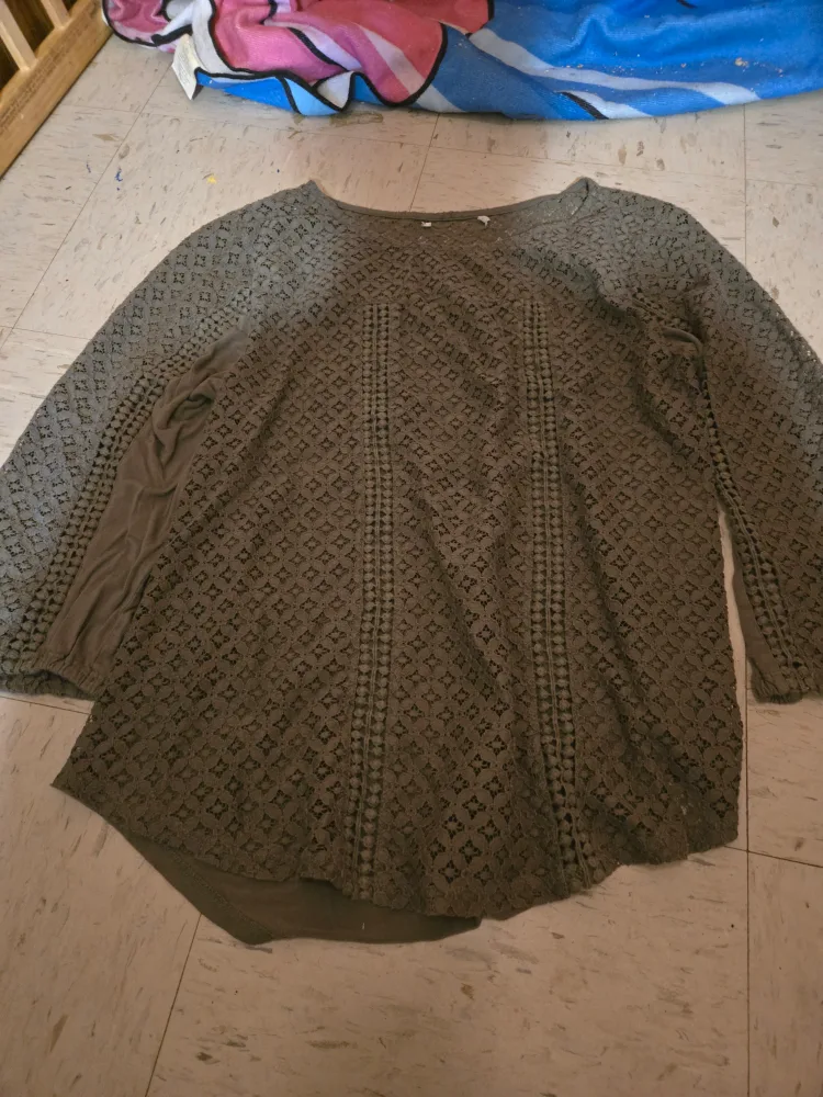 Olive Green Lace Blouse thumbnail