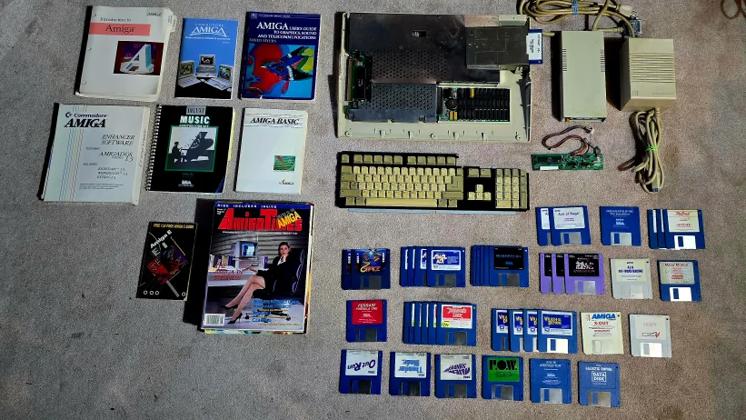Commodore Amiga System with Monitor, Disks & Manuals thumbnail