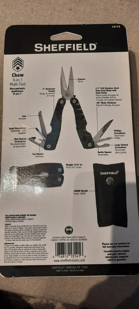 Brand New Sheffield Chew 9-in-1 Multi-Tool 🇨🇦 image indicator(2)