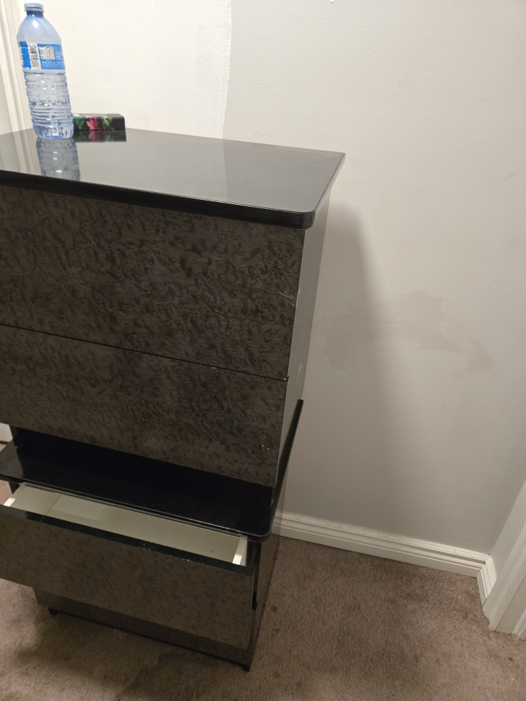 2 black 2 drawers night table - photo 2