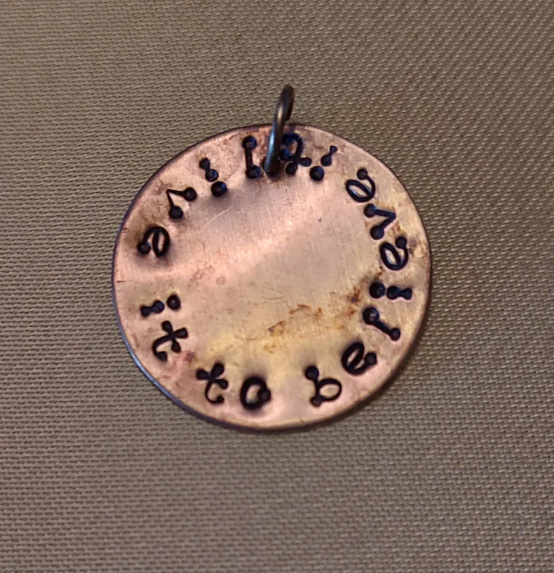 Handmade Copper Pendant - Let it be thumbnail