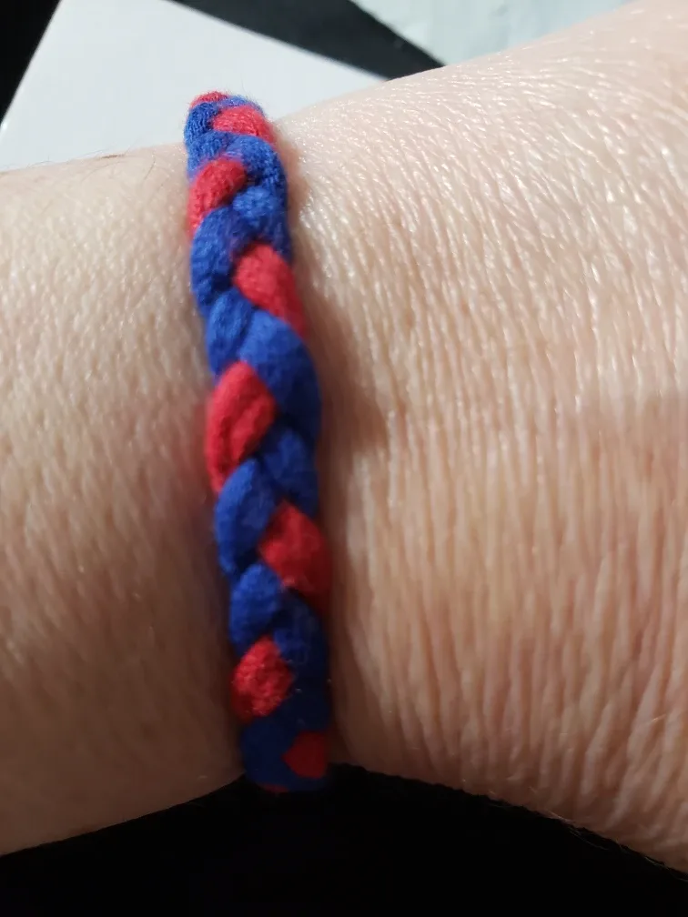 🇨🇦Handmade Braided Bracelet - Red and Blue thumbnail