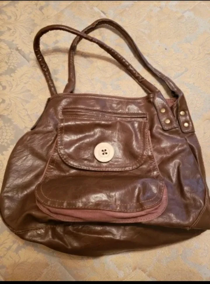 Brown leather tote Bag thumbnail