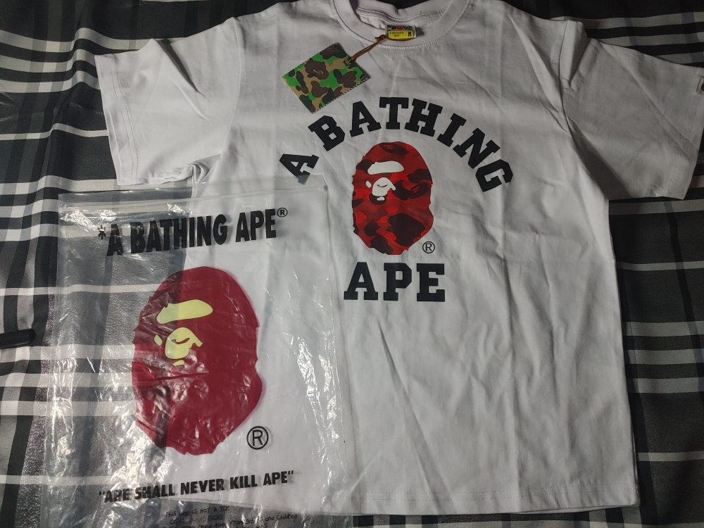 A Bathing Ape (BAPE) White T-Shirt, Size M