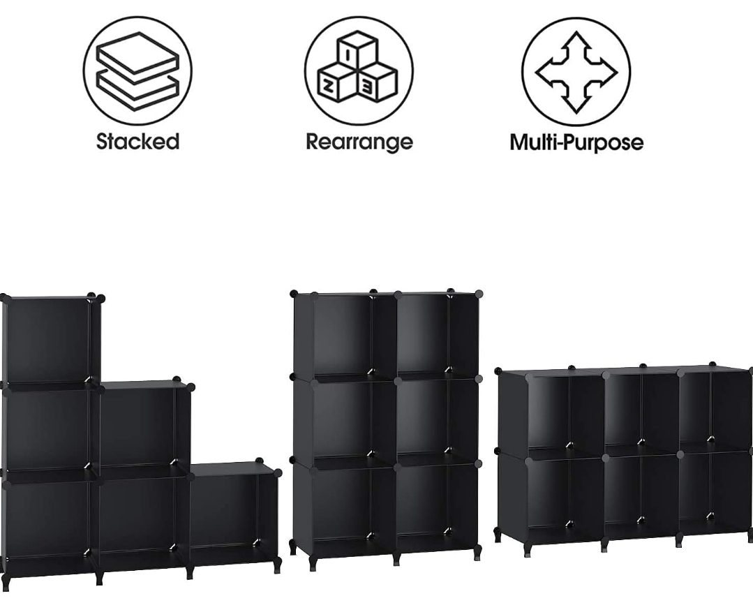 Black Modular 6 Cube Storage Organizer - photo 4