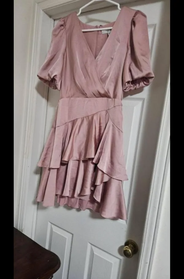 Pink Ruffle Mini Dress thumbnail